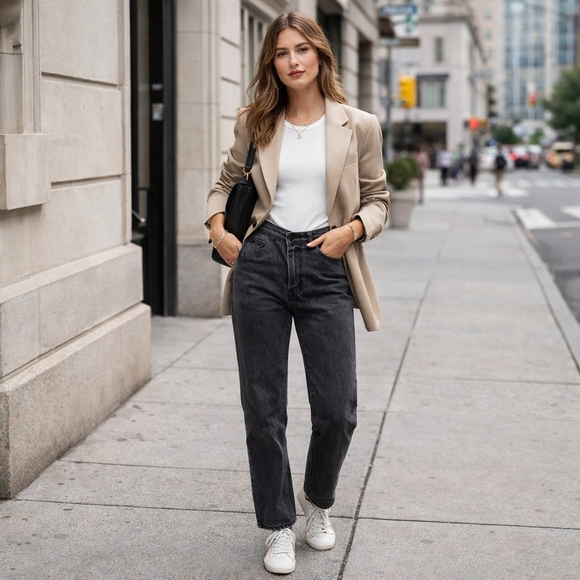 Abercrombie & Fitch Denim - Abercrombie & Fitch Crossover Waist 90s Slim Straight Ultra High Rise Jeans